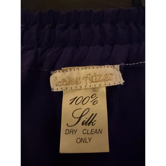 VTG Laise Adzer Silk Skirt 4X Lizards at Night Hand Painted Whimsygoth 100% Silk - Picture 5 of 5